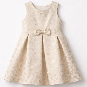 Carter’s Cream and Gold Brocade fit and flare holiday party dress
